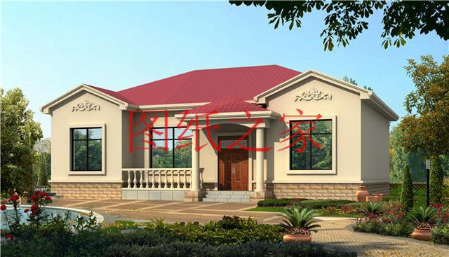 開間15米的農(nóng)村平房，歐式別墅簡(jiǎn)單大氣，非常適合農(nóng)村修建！