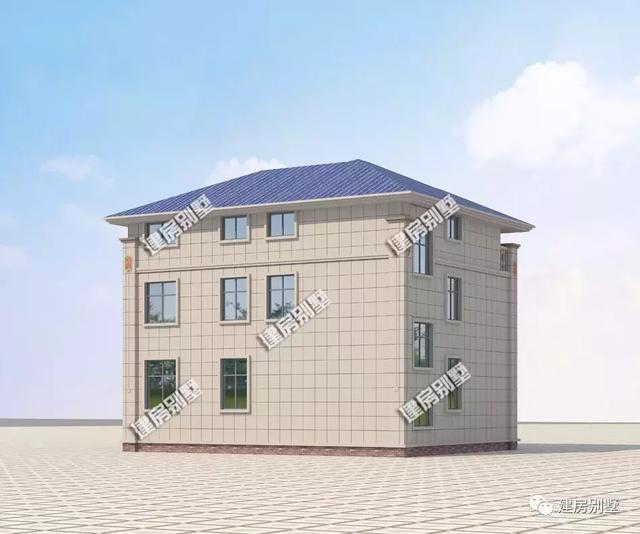 12×10.9米農(nóng)村三層別墅設(shè)計方案，衣物晾曬空間處理得非常巧妙