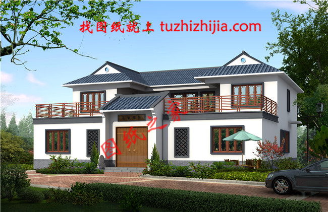 農(nóng)村小型四合院設(shè)計(jì)效果圖及施工圖，四面建房