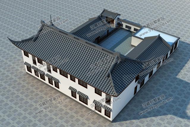 帶露臺(tái)中式三合院農(nóng)村別墅，2套帶車庫(kù)，占地170平的第2款才26萬(wàn)