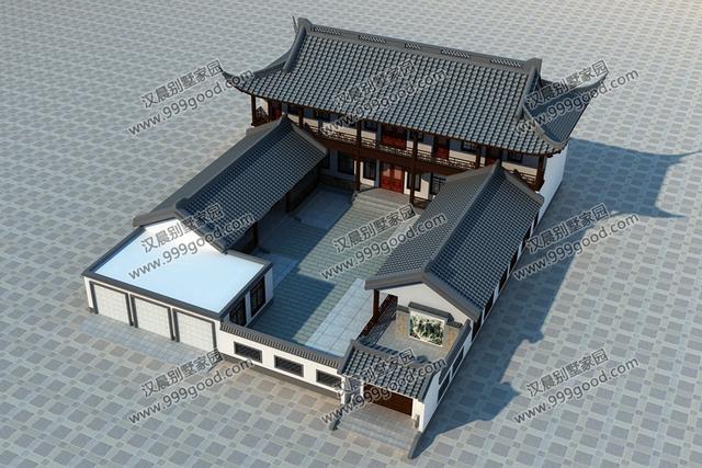 帶露臺(tái)中式三合院農(nóng)村別墅，2套帶車庫(kù)，占地170平的第2款才26萬(wàn)