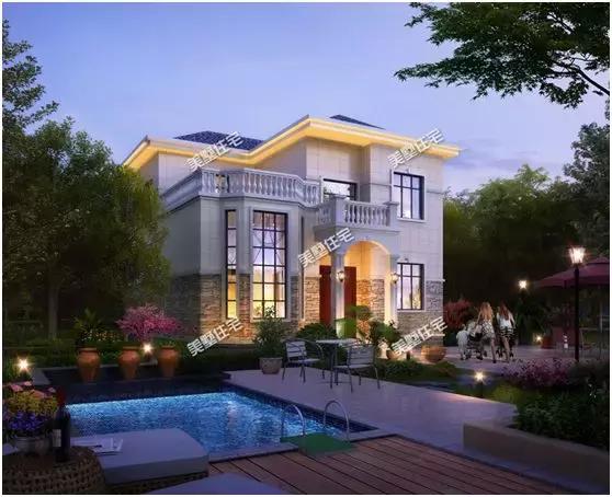 6套帶挑空客廳的簡歐風農(nóng)村別墅設(shè)計，建好就是村里地標