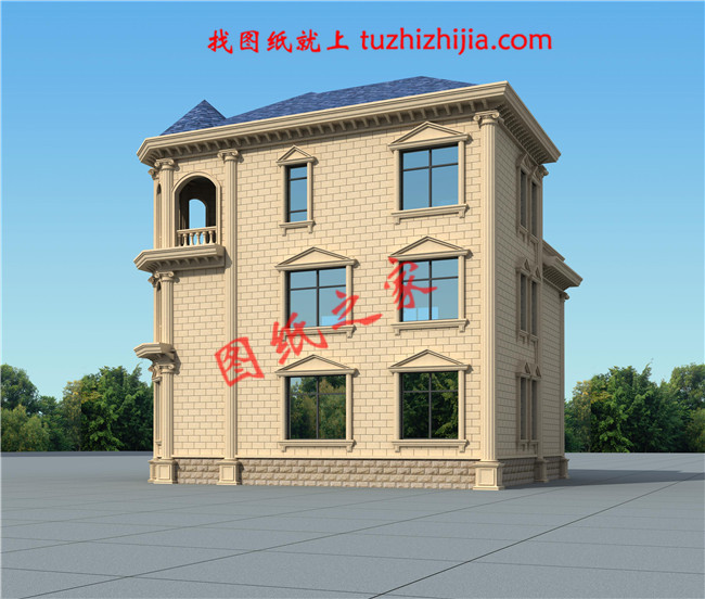 150平米左右歐式三層鄉(xiāng)村別墅設(shè)計圖，客廳中空