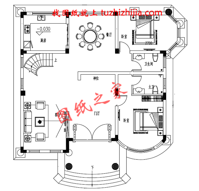150平米左右歐式三層鄉(xiāng)村別墅設(shè)計圖，客廳中空