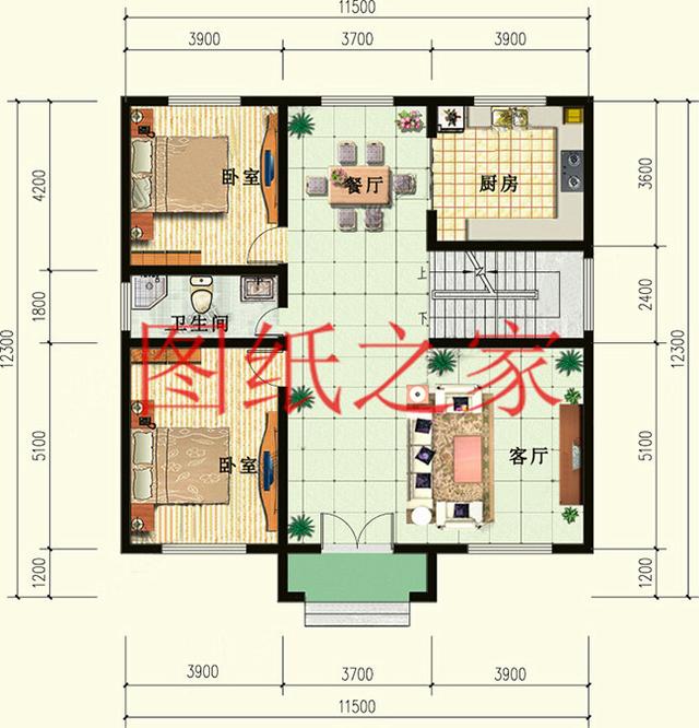 5套開(kāi)間12米的二層別墅，戶型方正實(shí)用，人人都喜歡！