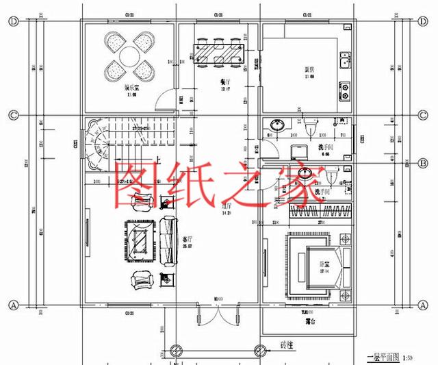 136平米三層別墅，12米X12米方正戶型，一大家子都能住在一起！