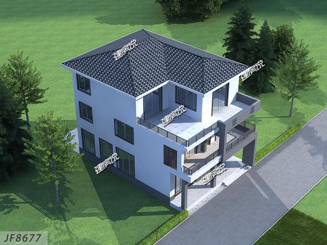 三層新中式農(nóng)村自建別墅，外型簡(jiǎn)約莊重大方，很不錯(cuò)！