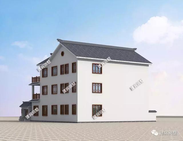 新中式帶庭院農(nóng)村別墅，詩情畫意的古色古香，提升你的生活檔次