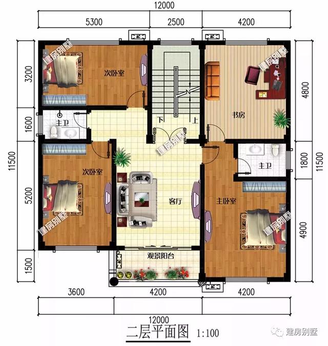 三棟面寬相對的農(nóng)村自建房設計，湖南建的最多，江西緊跟其后