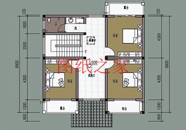 4套100平米左右的二層別墅，美觀大氣、方正實用，大家都喜歡！