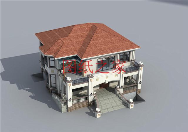 農(nóng)村自建獨(dú)棟二層別墅，方正大戶(hù)型，實(shí)用又奢華！