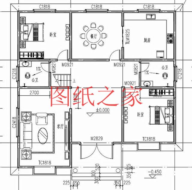 農(nóng)村自建獨(dú)棟二層別墅，方正大戶(hù)型，實(shí)用又奢華！