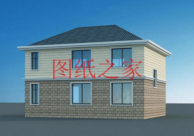 簡潔實用的農(nóng)村二層別墅，非常適合宅基地是長方形的家庭修建！