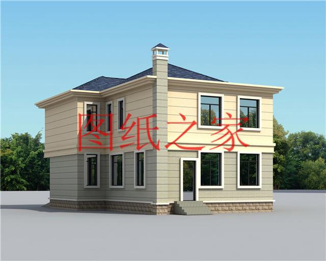 簡潔實用的農(nóng)村二層別墅，非常適合宅基地是長方形的家庭修建！