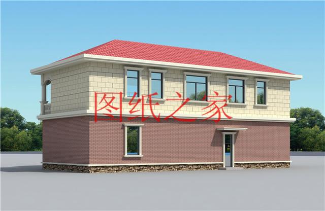 簡潔實用的農(nóng)村二層別墅，非常適合宅基地是長方形的家庭修建！