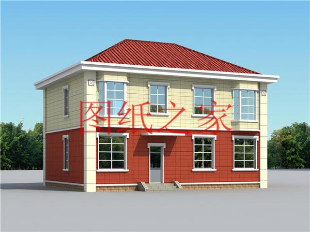 簡潔實用的農(nóng)村二層別墅，非常適合宅基地是長方形的家庭修建！