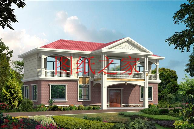 簡潔實用的農(nóng)村二層別墅，非常適合宅基地是長方形的家庭修建！