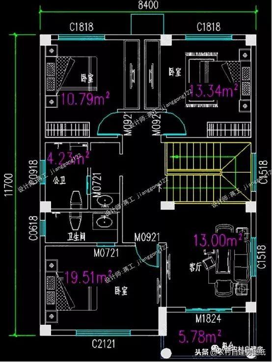 7套二三層別墅設(shè)計(jì)，都是100平，最適合農(nóng)村修建的是第5套！