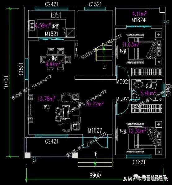7套二三層別墅設(shè)計(jì)，都是100平，最適合農(nóng)村修建的是第5套！