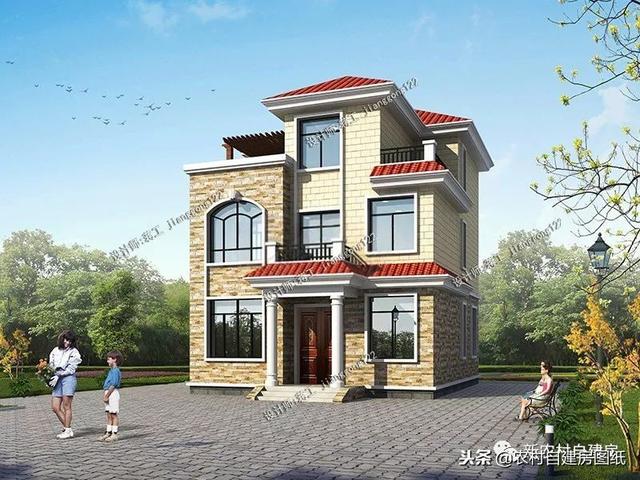 推薦12款三層農(nóng)村別墅戶型設(shè)計(jì)，豪華款和樸素款都有，第9款最好！