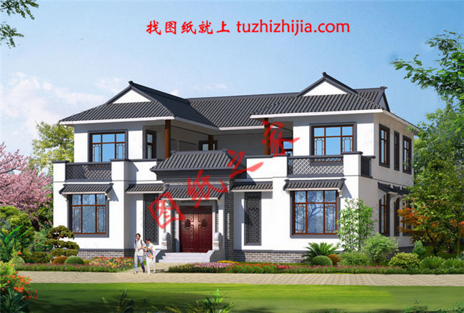 農(nóng)村兩層現(xiàn)代四合院別墅設(shè)計(jì)方案，傳統(tǒng)與現(xiàn)代的完美結(jié)合！