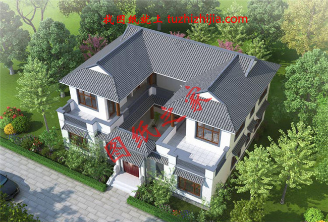 農(nóng)村兩層現(xiàn)代四合院別墅設(shè)計(jì)方案，傳統(tǒng)與現(xiàn)代的完美結(jié)合！