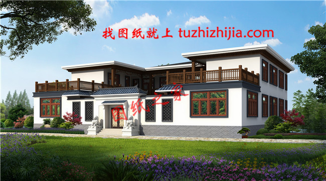 農(nóng)村兩層現(xiàn)代四合院別墅設(shè)計(jì)方案，傳統(tǒng)與現(xiàn)代的完美結(jié)合！