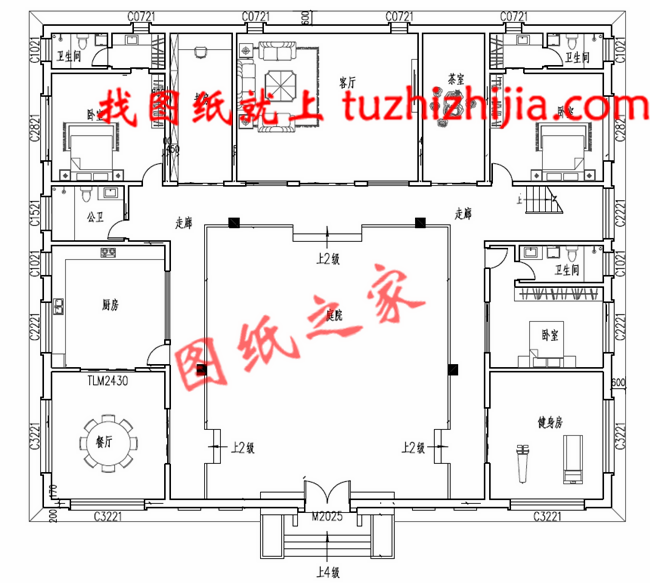 農(nóng)村兩層現(xiàn)代四合院別墅設(shè)計(jì)方案，傳統(tǒng)與現(xiàn)代的完美結(jié)合！