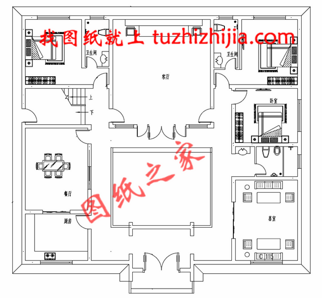 農(nóng)村兩層現(xiàn)代四合院別墅設(shè)計(jì)方案，傳統(tǒng)與現(xiàn)代的完美結(jié)合！
