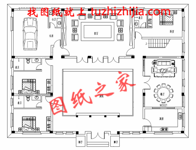 農(nóng)村兩層現(xiàn)代四合院別墅設(shè)計(jì)方案，傳統(tǒng)與現(xiàn)代的完美結(jié)合！