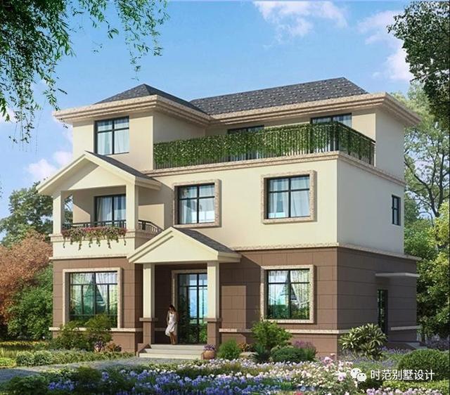 簡歐風格三層小別墅戶型設計，9X11米6室3廳，自家蓋房就選這個！