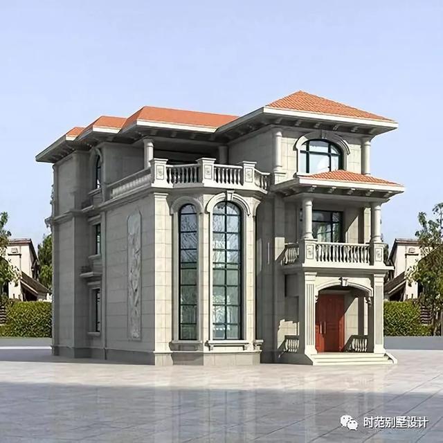 12x15米三層別墅設(shè)計6室三廳，帶堂屋露臺涼亭，大氣美觀，適合農(nóng)村自建