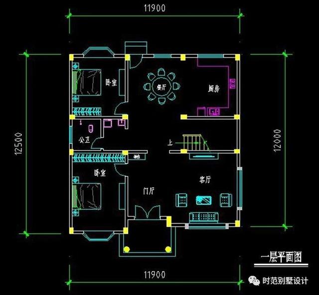 布局實用造價低的三層復式別墅設(shè)計，6臥4衛(wèi)，建一棟肯定超值
