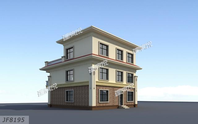 簡單大氣歐式三層別墅設(shè)計(jì)圖紙，大露臺多臥室，農(nóng)村人理想的家