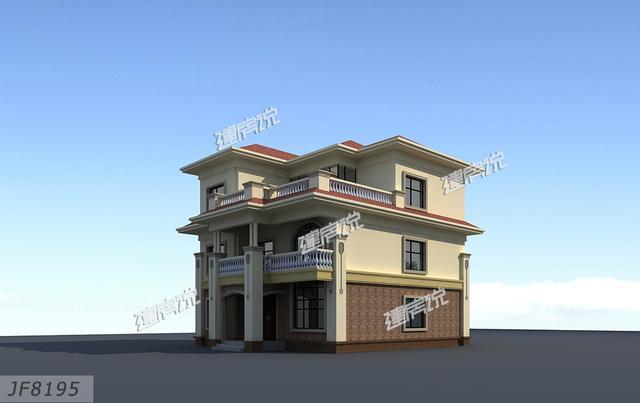 簡單大氣歐式三層別墅設(shè)計(jì)圖紙，大露臺多臥室，農(nóng)村人理想的家