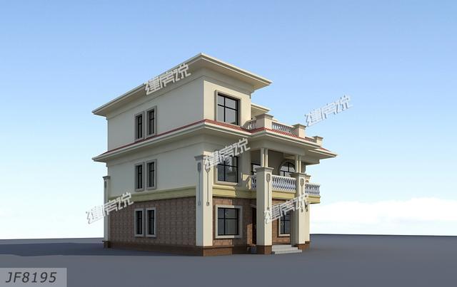 簡單大氣歐式三層別墅設(shè)計(jì)圖紙，大露臺多臥室，農(nóng)村人理想的家