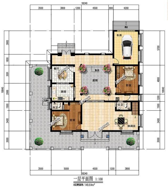 這套二層別墅設(shè)計，有庭有院還帶車庫，你確定不想要嗎