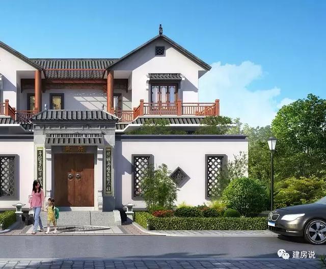 家里宅基地面積大，就蓋一棟四合院別墅，住得舒適又有面子