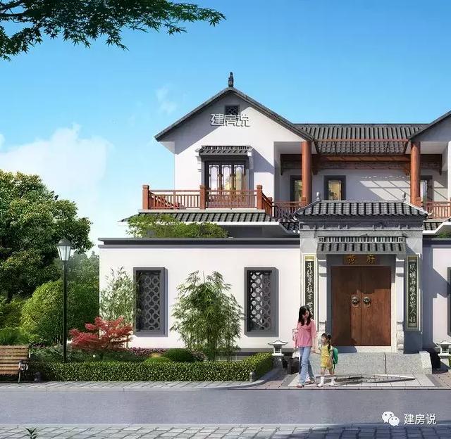 家里宅基地面積大，就蓋一棟四合院別墅，住得舒適又有面子