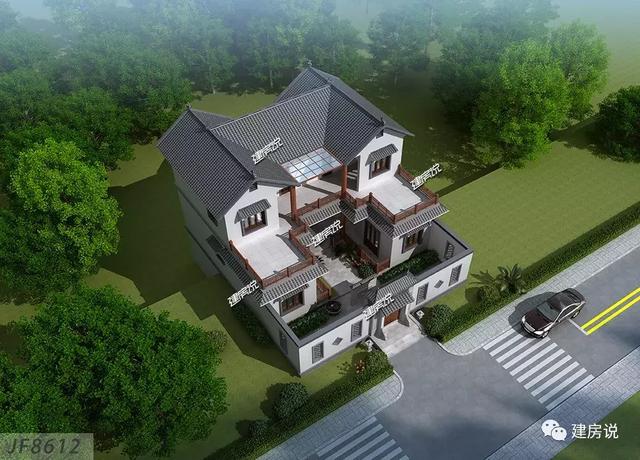 家里宅基地面積大，就蓋一棟四合院別墅，住得舒適又有面子