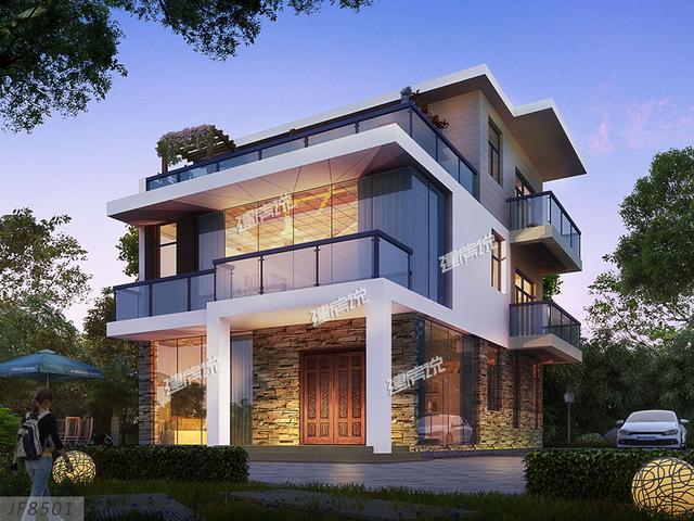 時(shí)尚現(xiàn)代的三層自建別墅，建起來絕對(duì)是村里最優(yōu)秀的！