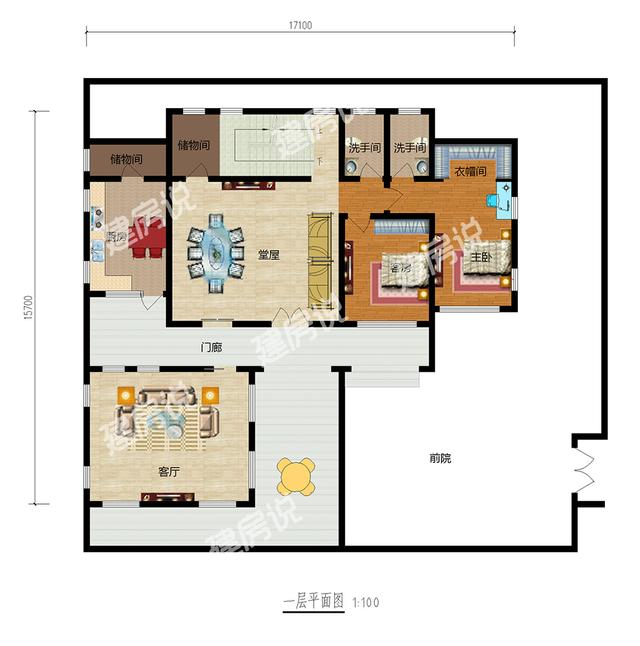 這套中式別墅設(shè)計還帶堂屋，舒適宜居接地氣，美麗動人！