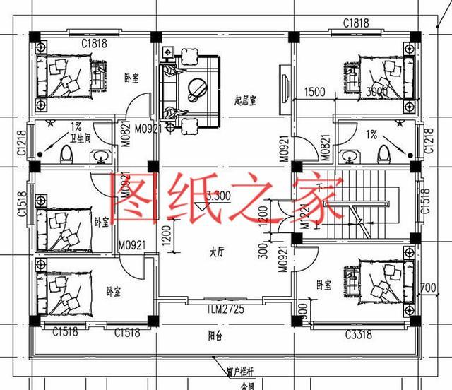 140平二層別墅，開間14米進(jìn)深10米左右，四面通透、好看又實用！