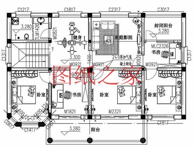 140平二層別墅，開間14米進(jìn)深10米左右，四面通透、好看又實用！