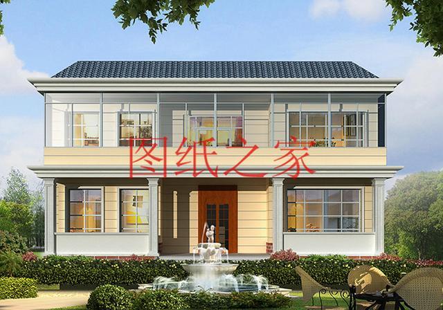 140平二層別墅，開間14米進(jìn)深10米左右，四面通透、好看又實用！