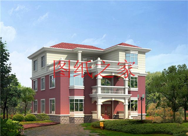 12X14米、14X12米兩種尺寸的三層別墅，適合人口較多的家庭修建！