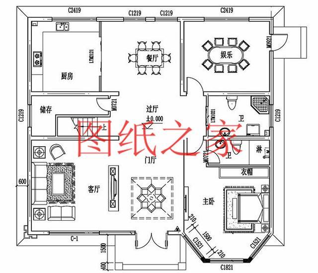 12X14米、14X12米兩種尺寸的三層別墅，適合人口較多的家庭修建！