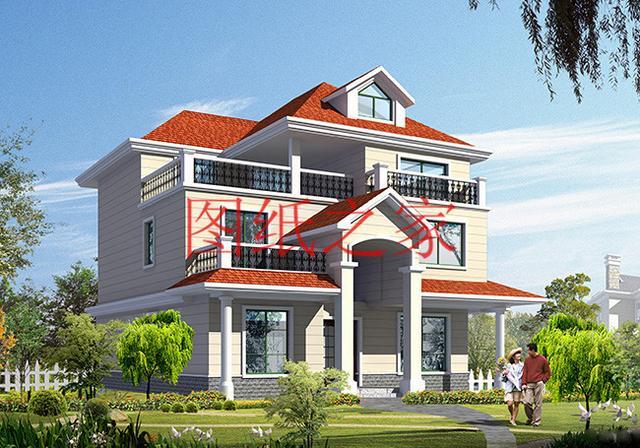 12X14米、14X12米兩種尺寸的三層別墅，適合人口較多的家庭修建！