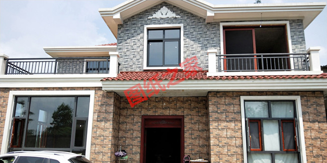 地中海風格二層別墅房屋設計圖，帶外觀效果圖