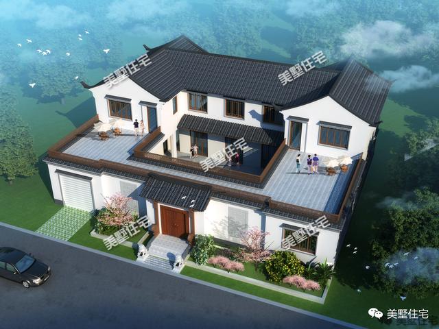 30款中式風格別墅效果圖，一二三層都有，像世外桃源一樣漂亮